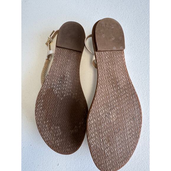 Michael Kors Rope White Sandals with Gold Hardware 8 - Picture 2 of 9